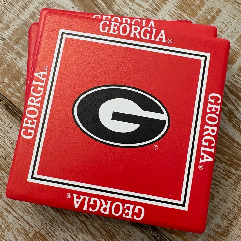 University of Georgia Bulldogs Red 'G' Logo‎ Coasters - Set of 4